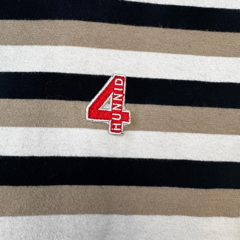 4Hunnid Stripped Tee. No size tag- seems to be a small - Picture 3 of 6